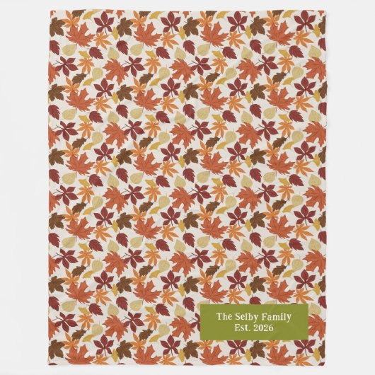 Personalisierte Herbst-Flanelldecke mit fallenden Fleecedecke (Vorderseite)