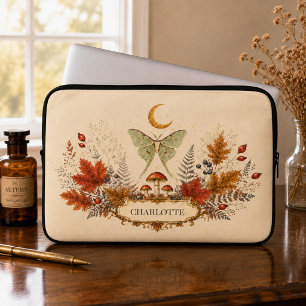 Personalisierte Herbst-Lunafalter-Hexen-Laptop-Hül Laptopschutzhülle