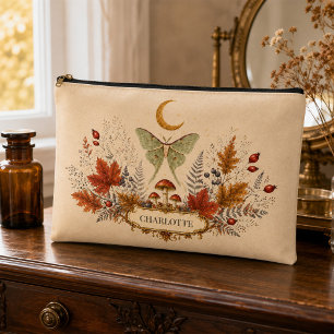Personalisierte Herbst-Lunarmotte Witchy Botanical Zubehörtasche