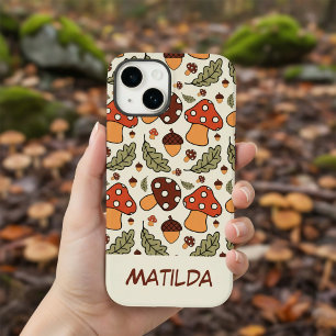 Personalisierte Herbst-Pilz- und Eichen-Nuss-Handy Case-Mate iPhone 14 Hülle