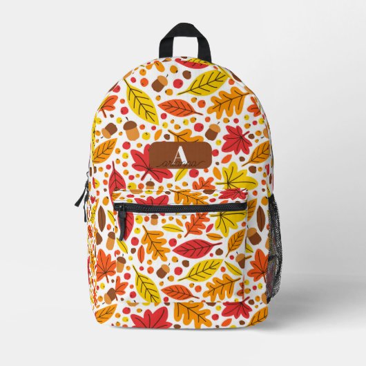 Personalisierte Herbstblätter Kinder Bedruckter Rucksack (Vorderseite)