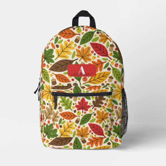 Personalisierte Herbstblätter Kinder Bedruckter Rucksack (Vorderseite)