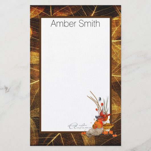 Personalisierte Herbsternte Briefpapier (Vorderseite)