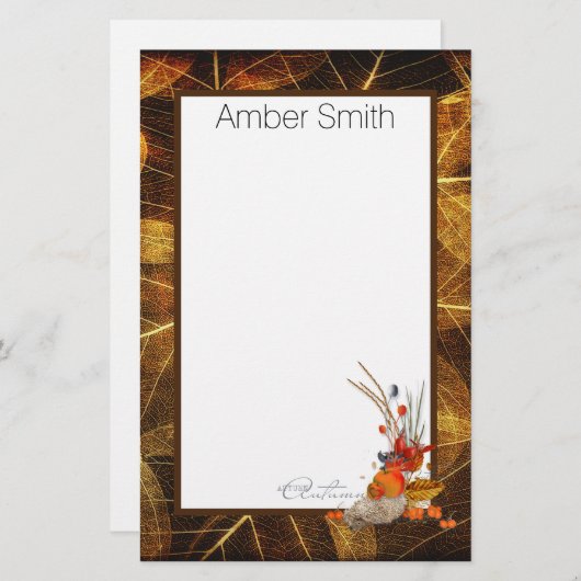 Personalisierte Herbsternte Briefpapier (Vorne/Hinten)