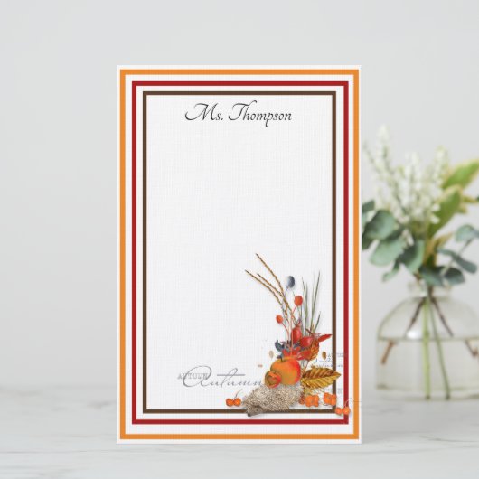 Personalisierte Herbsternte Briefpapier (Stehend Vorderseite)