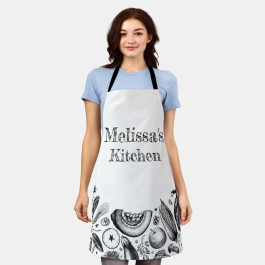 Personalisierte Herbsternte Schürze (Getragen)