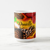 Personalisierte Herbstfarben Abstrakte Pour-Malere Kaffeetasse (Mittel)