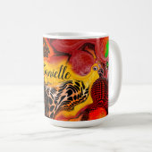 Personalisierte Herbstfarben Abstrakte Pour-Malere Kaffeetasse (VorderseiteRechts)