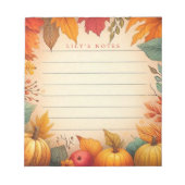 Personalisierte HerbstHerbstlaube Notizblock (Vorderseite)