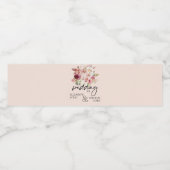 Personalisierte Herbsthochzeit Pink Pumpkin Wasserflaschenetikett (Einzelnes Label)