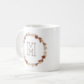 Personalisierte Herbstkrautmonogramm Kaffeetasse (Vorderseite Links)