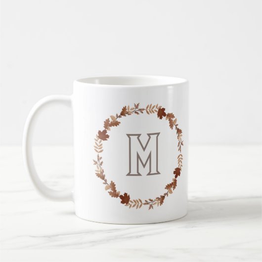 Personalisierte Herbstkrautmonogramm Kaffeetasse (Links)