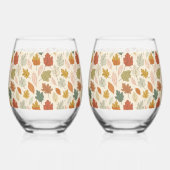 Personalisierte Herbstlaub - Gemütlicher Herbst na Weinglas Ohne Stiel (Rückseite)