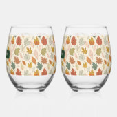 Personalisierte Herbstlaub - Gemütlicher Herbst na Weinglas Ohne Stiel (Links)