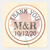 Personalisierte Herbstlaub Monogram Wedger Sticker (Vorderseite)
