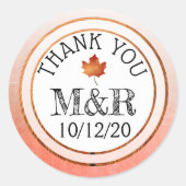 Personalisierte Herbstlaub Monogram Wedger Sticker (Vorderseite)