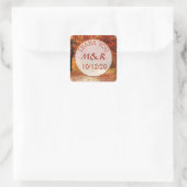 Personalisierte Herbstlaube Hochzeit Dankeschön St Quadratischer Aufkleber (Tasche)