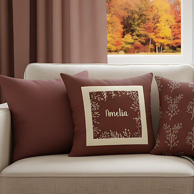 Personalisierte Herbstlaube Kissen (Cozy autumn pillow for warm nights. Rustic fall farmhouse style.)
