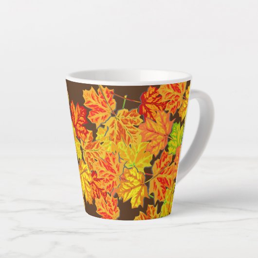 Personalisierte Herbstleaves Monogramm letzte Tass Milchtasse (Rechte Ecke)