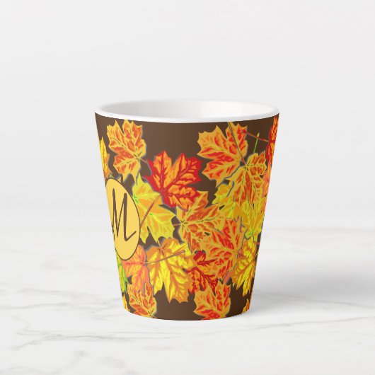 Personalisierte Herbstleaves Monogramm letzte Tass Milchtasse (Vorderseite)