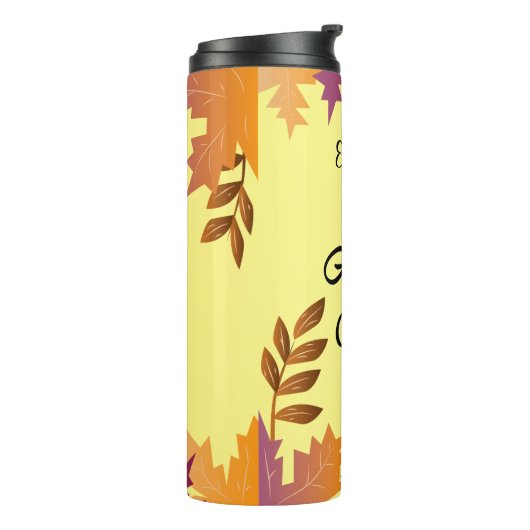 Personalisierte Herbstvibes Tumbler Thermosbecher (Nach links gedreht)
