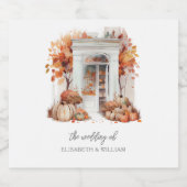 Personalisierte Herbstvorzeigetür Schaumweinetikett (Einzelnes Label)