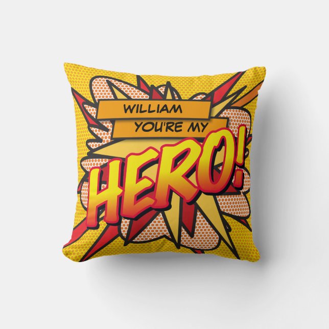 Personalisierte HERO Fun Modernes Cooles Trendy Co Kissen (Vorderseite)