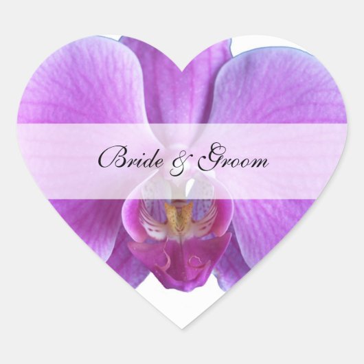 Personalisierte Herz-Aufkleber Hochzeit — Orchid (Vorderseite)