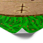 Personalisierte Herz Carved Initials Wood Tree Rin Poster (Ecke)