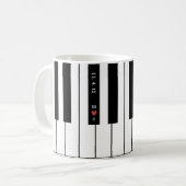 Personalisierte Herz-Initiale verbindet Kaffeetasse (Vorderseite Links)