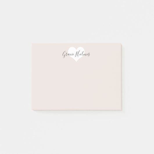 Personalisierte Herz-Post-Itanmerkungen Post-it Klebezettel (Vorderseite)