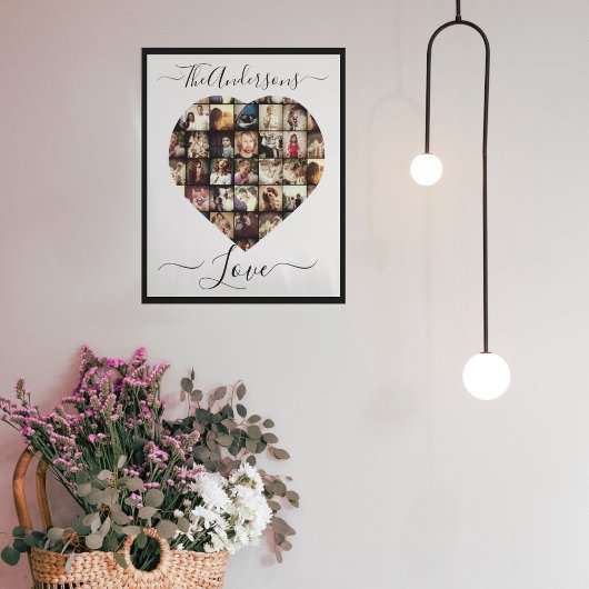 Personalisierte Herz-Shaped-Foto-Collage Leinwanddruck