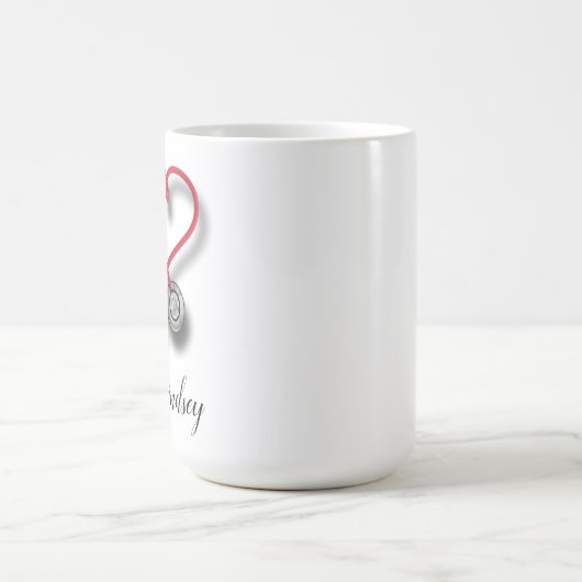 personalisierte Herz-Stethoskop-Tasse Kaffeetasse (Mittel)