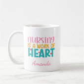 Personalisierte Herzarbeit Pflege Kaffeetasse (Links)