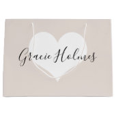 Personalisierte Herzbeutel Große Geschenktüte (Vorderseite)