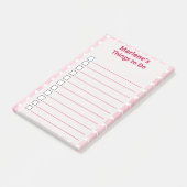 Personalisierte Herzen auf rosa Dinge zu tun Post-it Klebezettel (angewinkelt)