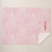 Personalisierte Herzen auf rosa Sherpadecke (Vorderseite (Horizontal))