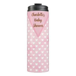 Personalisierte Herzen auf rosa Thermaltumbler Thermosbecher