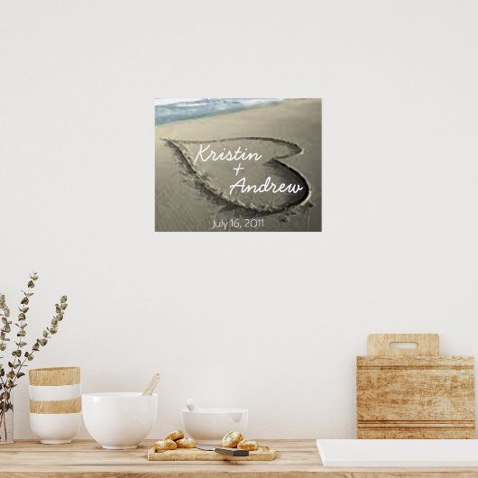 Personalisierte Herzen beim Hochzeitsgeschenk von Poster (Küche)