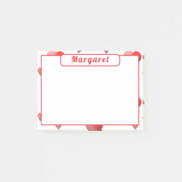 Personalisierte Herzen Post-it Klebezettel