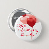 Personalisierte Herzen Valentinstag-Taste Button (Vorne & Hinten)