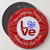 Personalisierte Herzenflagge der Roten LIEBE Button (Vorne & Hinten)