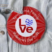 Personalisierte Herzenflagge der Roten LIEBE Button (Beispiel)