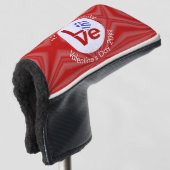 Personalisierte Herzenflagge der Roten LIEBE Golf Headcover (3/4 Vorderseite)