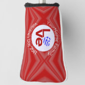 Personalisierte Herzenflagge der Roten LIEBE Golf Headcover (Rotieren 90)