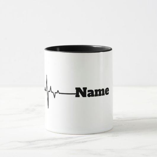 Personalisierte Herzfrequenz Name Tasse (Zentrum)