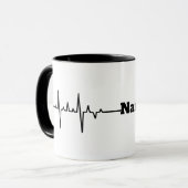 Personalisierte Herzfrequenz Name Tasse (Vorderseite Links)