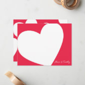 Personalisierte Herzkarte Mitteilungskarte (Vorderseite/Rückseite Beispiel)