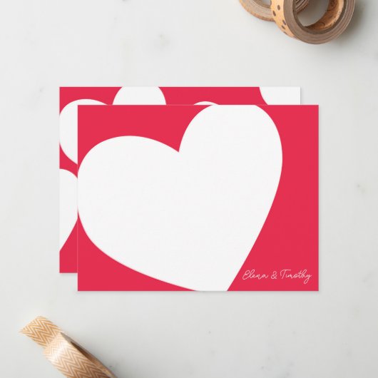 Personalisierte Herzkarte Mitteilungskarte (Vorderseite/Rückseite Beispiel)