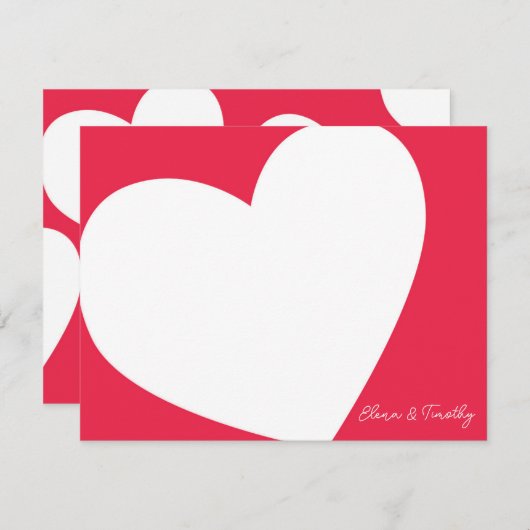 Personalisierte Herzkarte Mitteilungskarte (Vorne/Hinten)